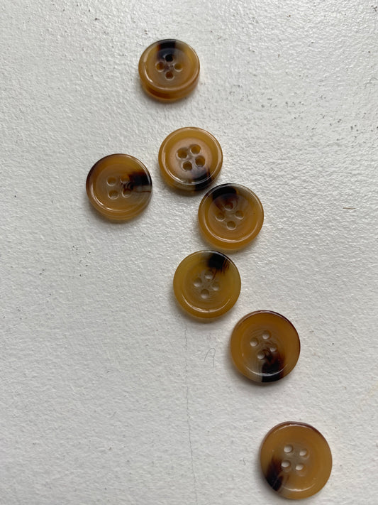 Tortoise Shell Button (15mm) - Set of 6