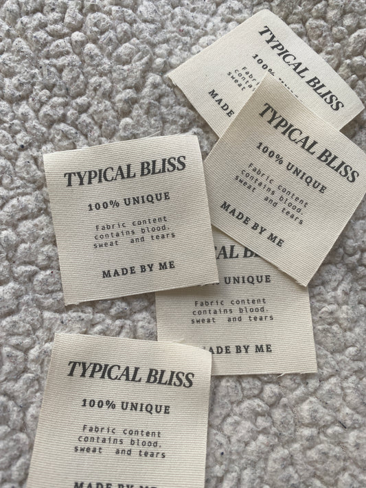 "100% Unique" Cotton Label