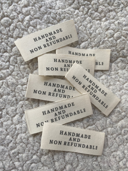 "Handmade and Nonrefundable" Cotton Label (Pack of 2)