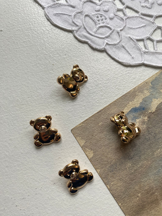 Teddy Bear Button (15mm) - Set of 4