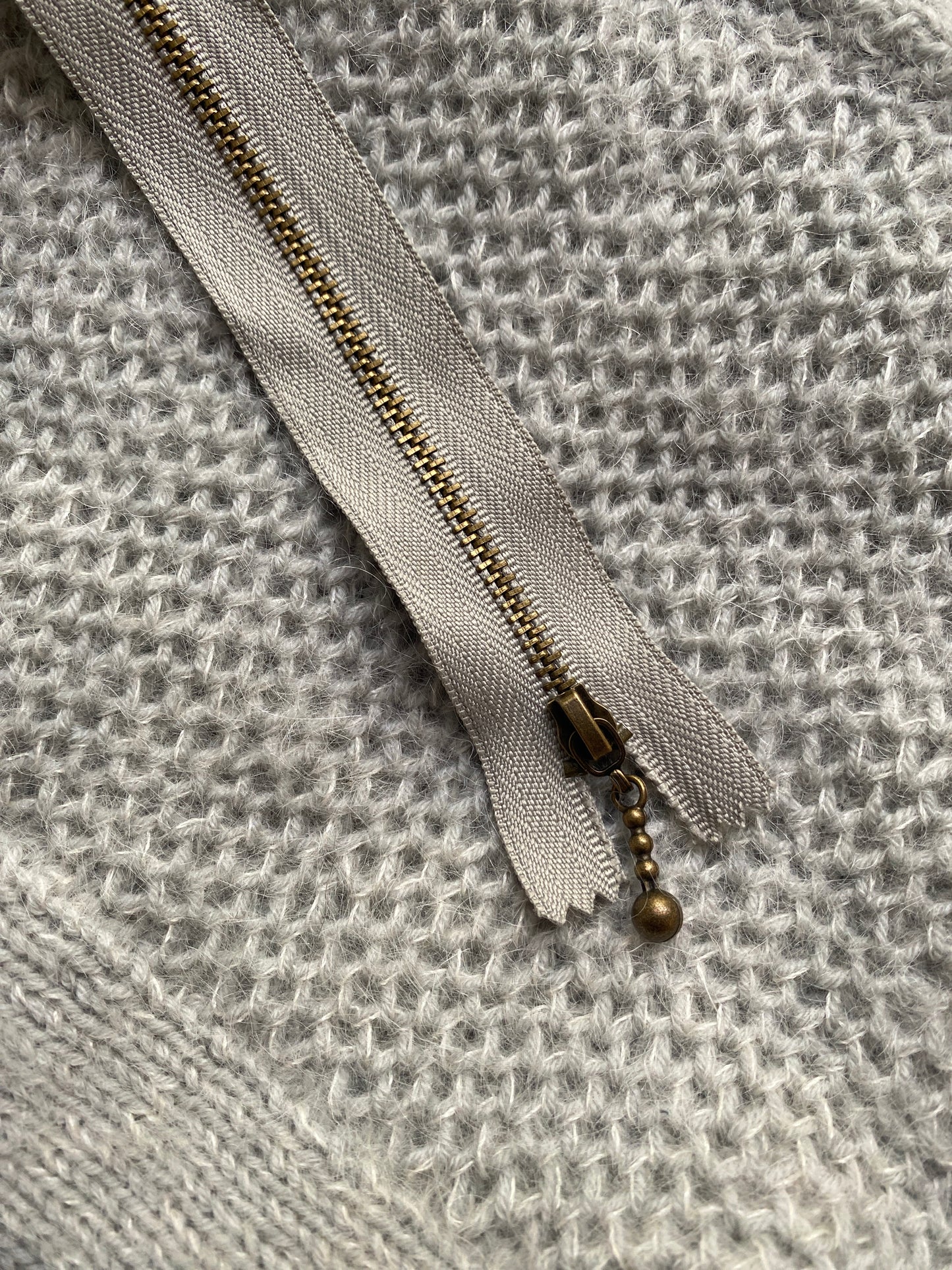 Grey Straight Zipper