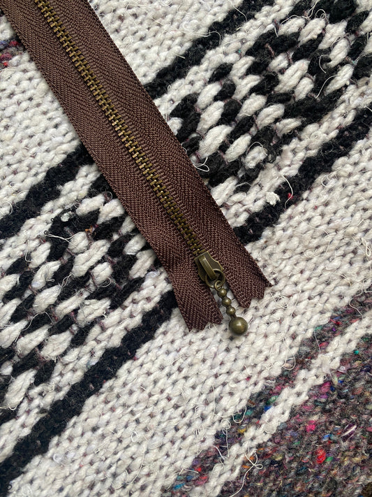 Brown Straight Zipper