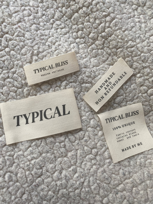 Typical Bliss Cotton Labels (Pack of 4)